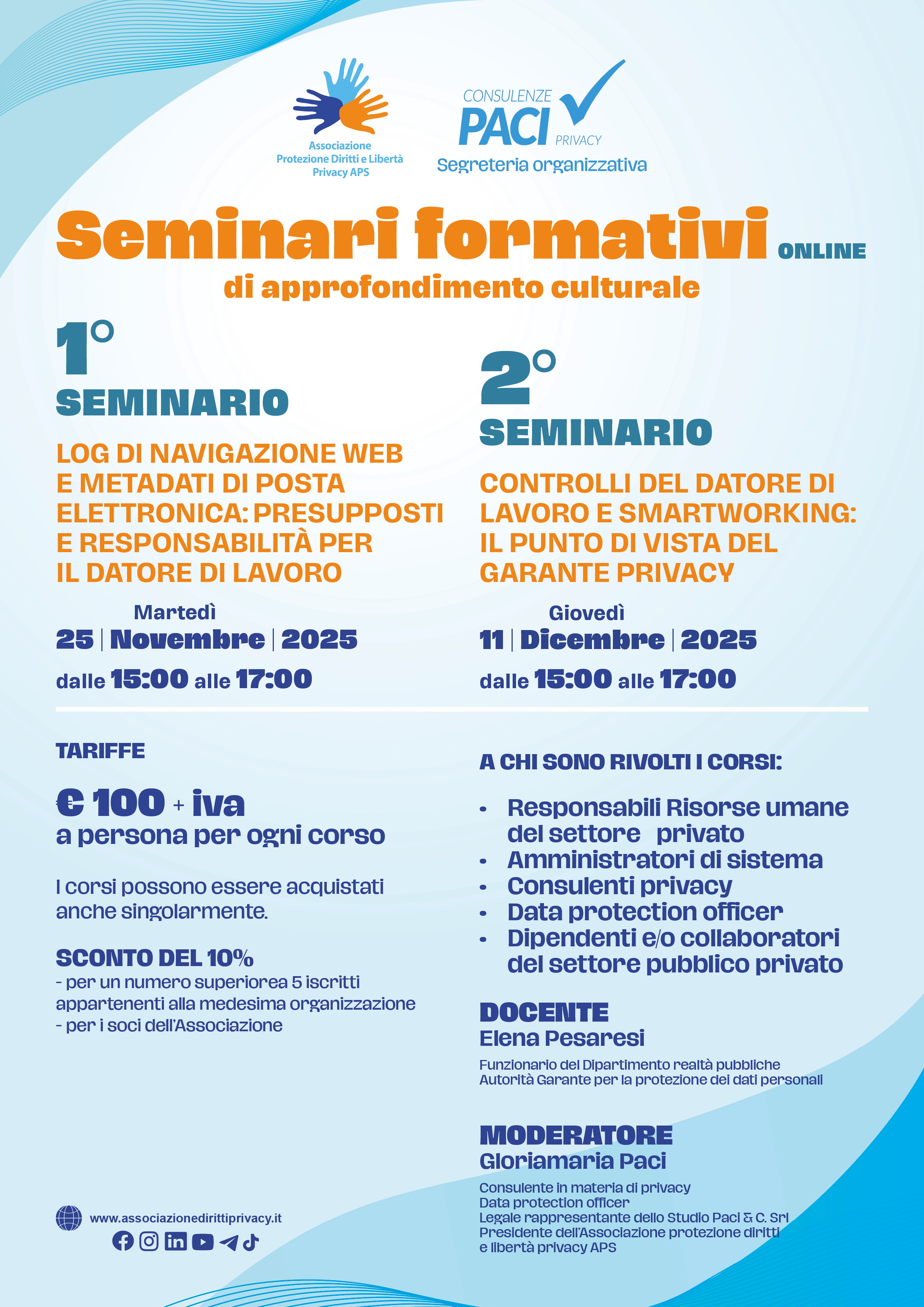 Seminari formativi in ambito di lavoro